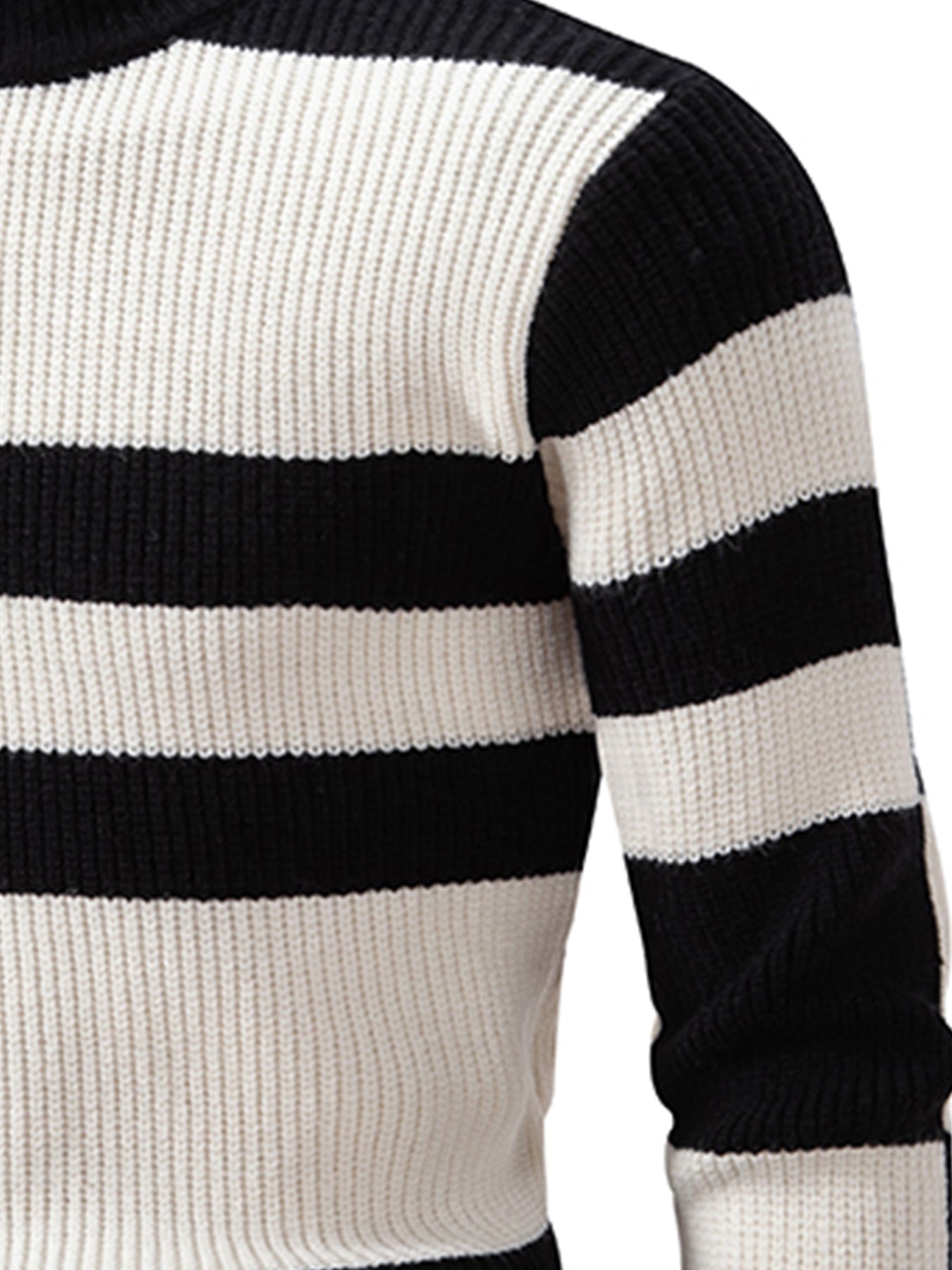 Men'S Color Block Crew Neck Sweater | Casual Style, Thick Acrylic Fabric, Regular Fit for Fall/Winter