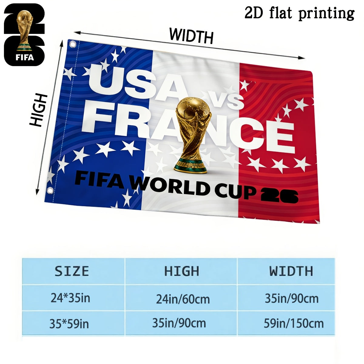 2026 FIFA World Cup Square Flag with Mascot Design