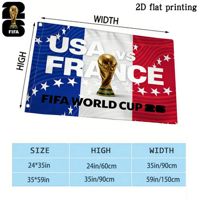 2026 FIFA World Cup Square Flag with Mascot Design