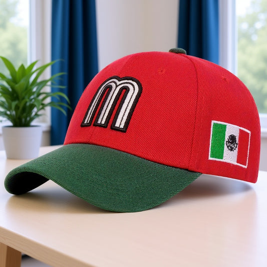 Mexico Flag Embroidered Baseball Cap Lightweight Casual Hat - ayq