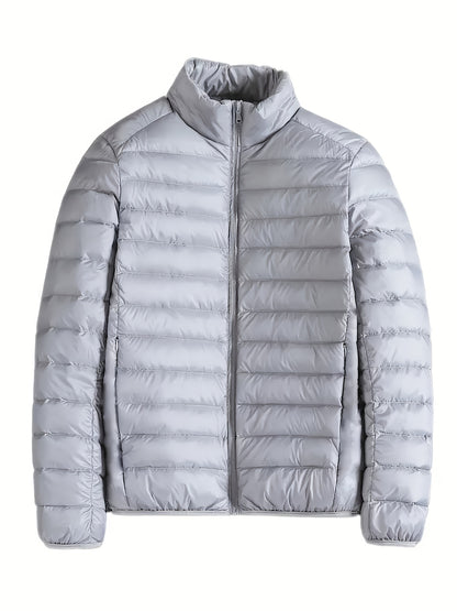 Spring, Autumn, And Winter Styles with a Stand Collar And Zipper Closure, Versatile Casual Lightweight Jacket for Men