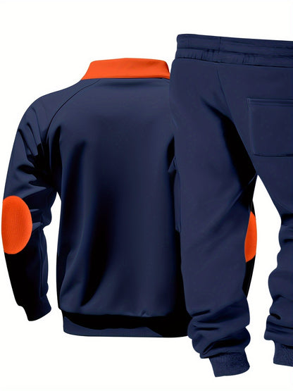 Men's New Product: Men's Casual Sportswear Set for Outdoor Workwear and Daily Commuting, Fashionable Hoodless Sweatshirt with Lining and Extra Thickness, Suitable for Outdoor Walks