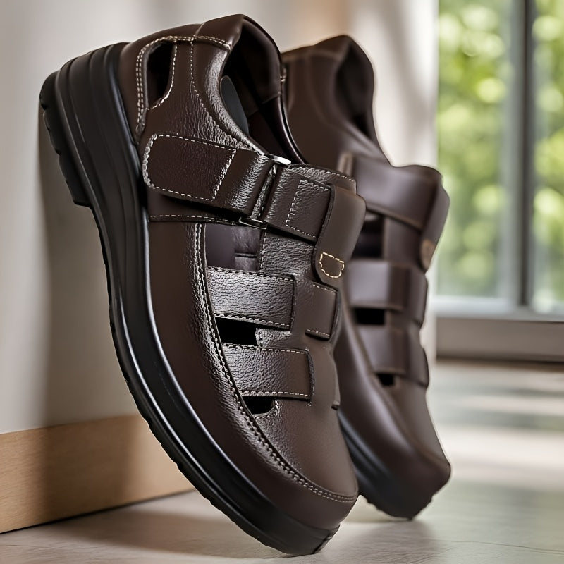 Men's Summer Breathable PU Loafers for Outdoor & Travel - ayq