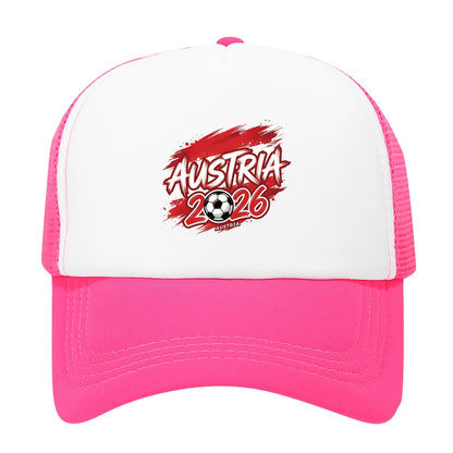 Austria 2026 Soccer Trucker Hat - Breathable Polyester Cap