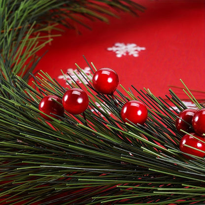 25pcs Artificial Holly Berries for Souvenir Display, 25 Mini Fake Fruit Strands for Christmas Tree Wreath DIY Crafts, New Year Use, Christmas Decorations, Faux Plants, Christmas Gift Decor Accessories, Seasonal Embellishments