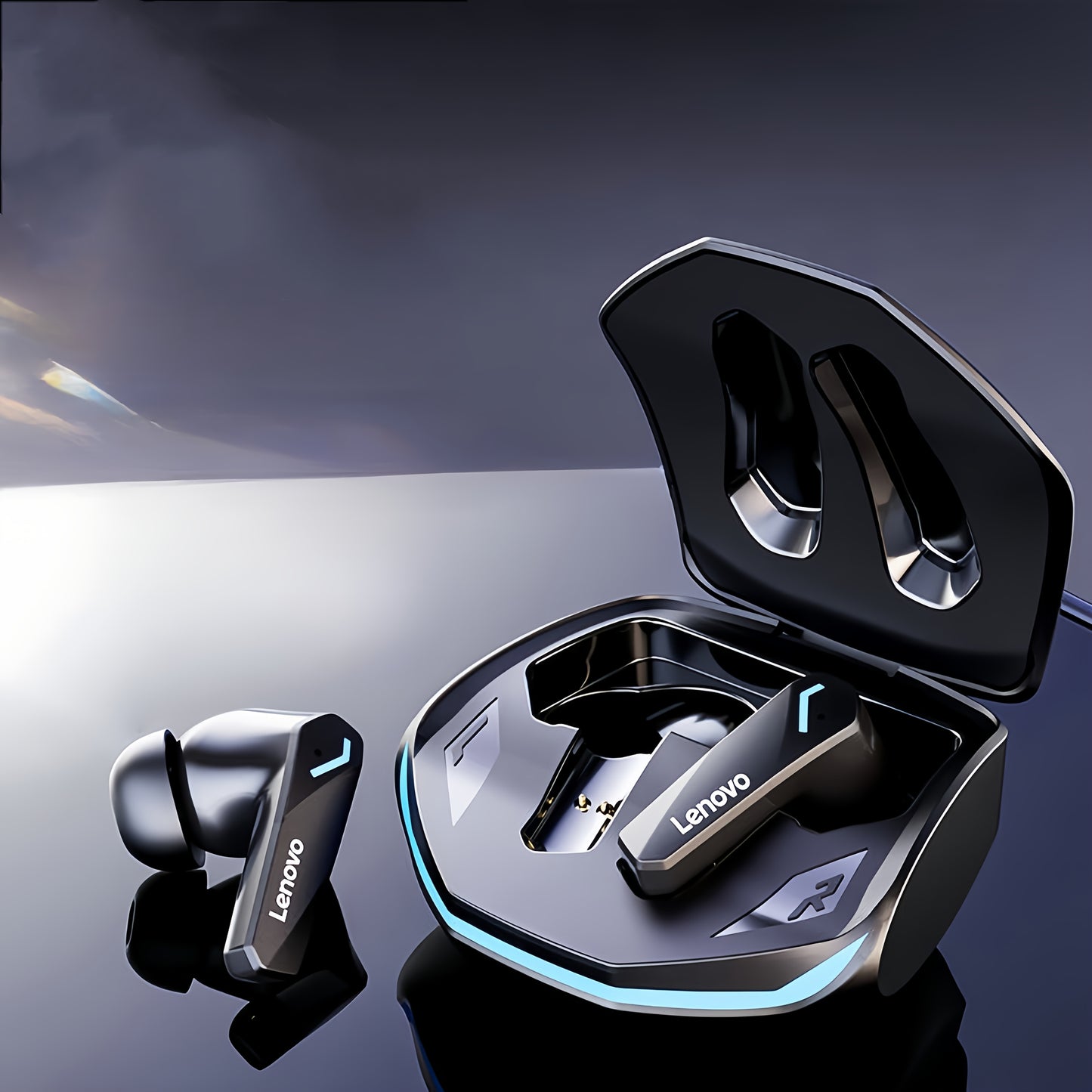 Lenovo GM2 PRO Ergonomic Wireless Earbuds, Immersive Sound Experience, Extended Battery Life, Rechargeable Battery, Coordinated Fast Charging, USB Charging, Type-C Port Charging