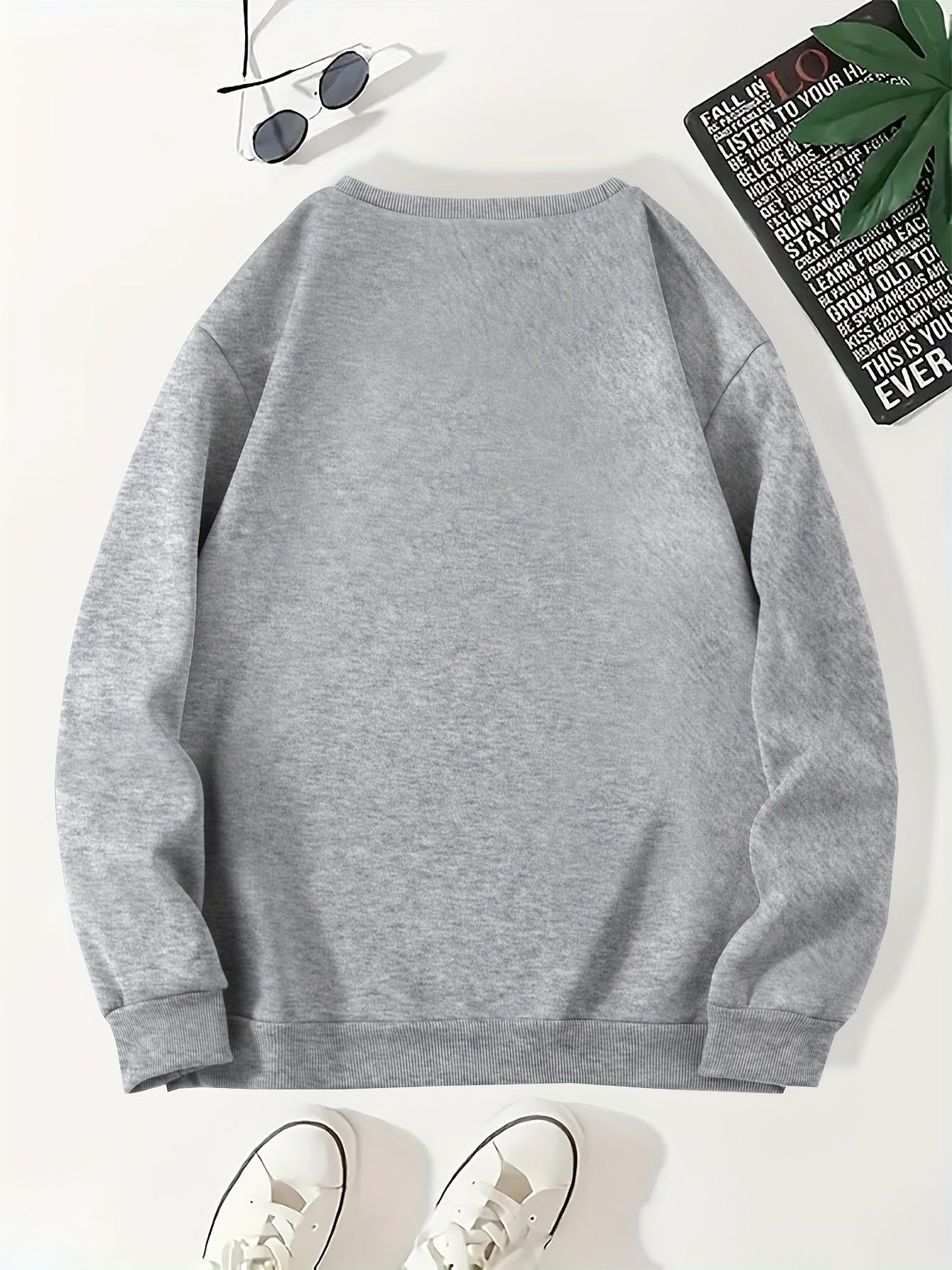 Women's Red Christmas Tree & Lettering Sweater - Cozy Winter Pullover with Round Neck Long Sleeve, Thickened Sweating-Reducing Blouse for Xmas Party Outfits, Family Gatherings (Machine Washable, Autumn/Winter Clothing)