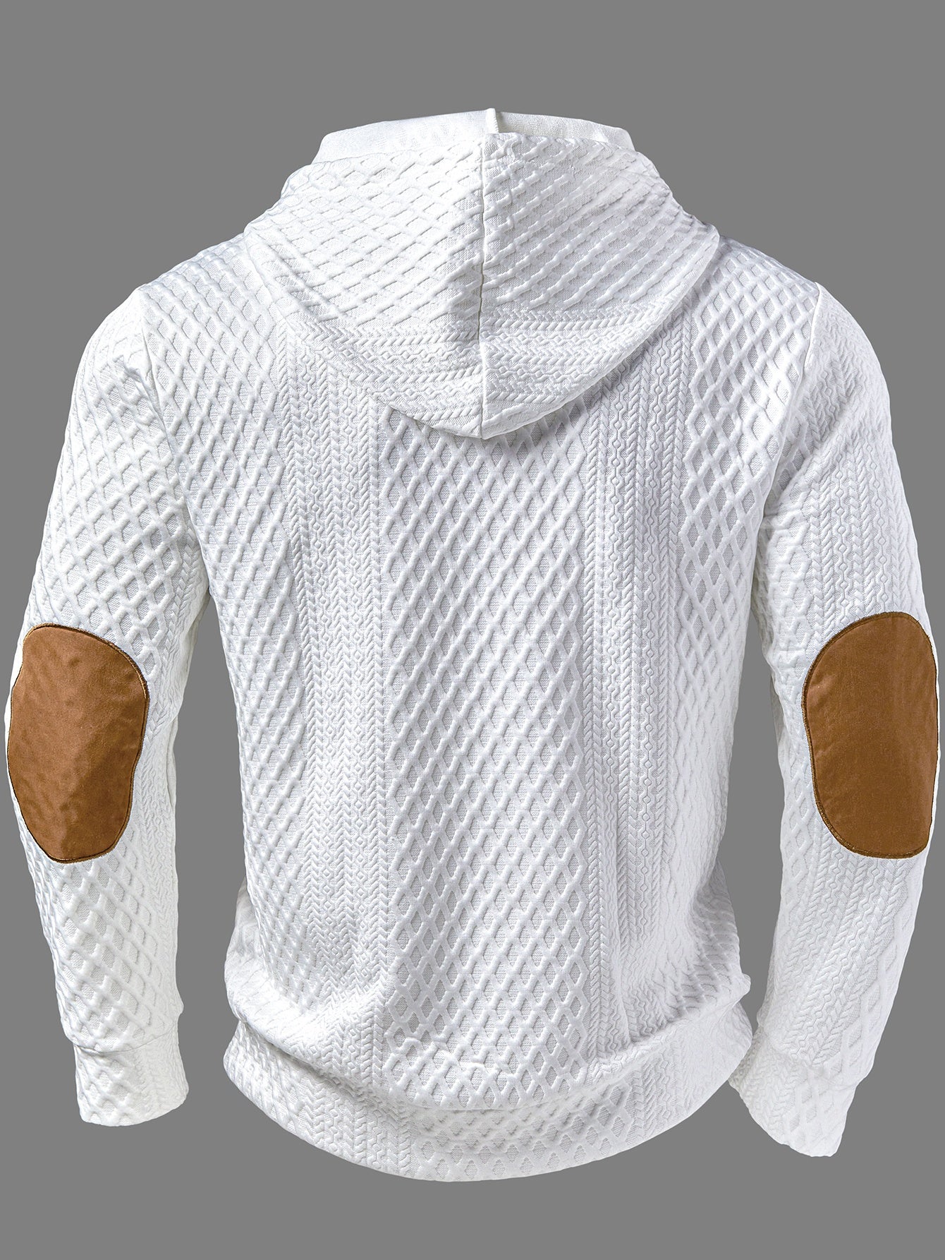 Men'S Fashion Top for Autumn And Winter, Featuring Outdoor Casual Textured Fabric, a Hood, Color-Blocking Design, Long Sleeves, And Pockets, Styled As a Men'S Henley Shirt