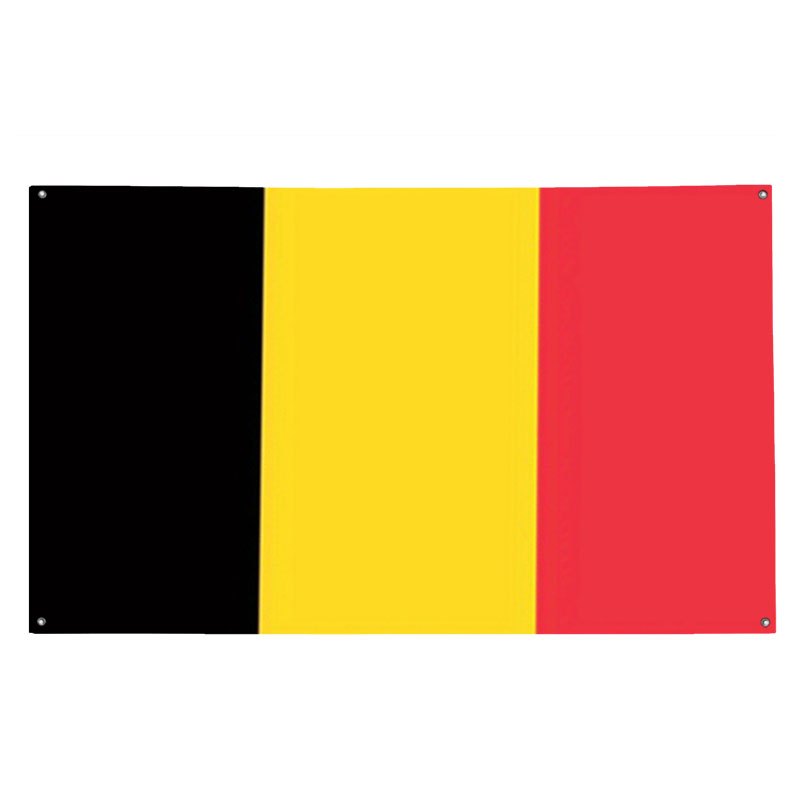Belgian Flag Banner with 4 Rings for Football Events and Decor