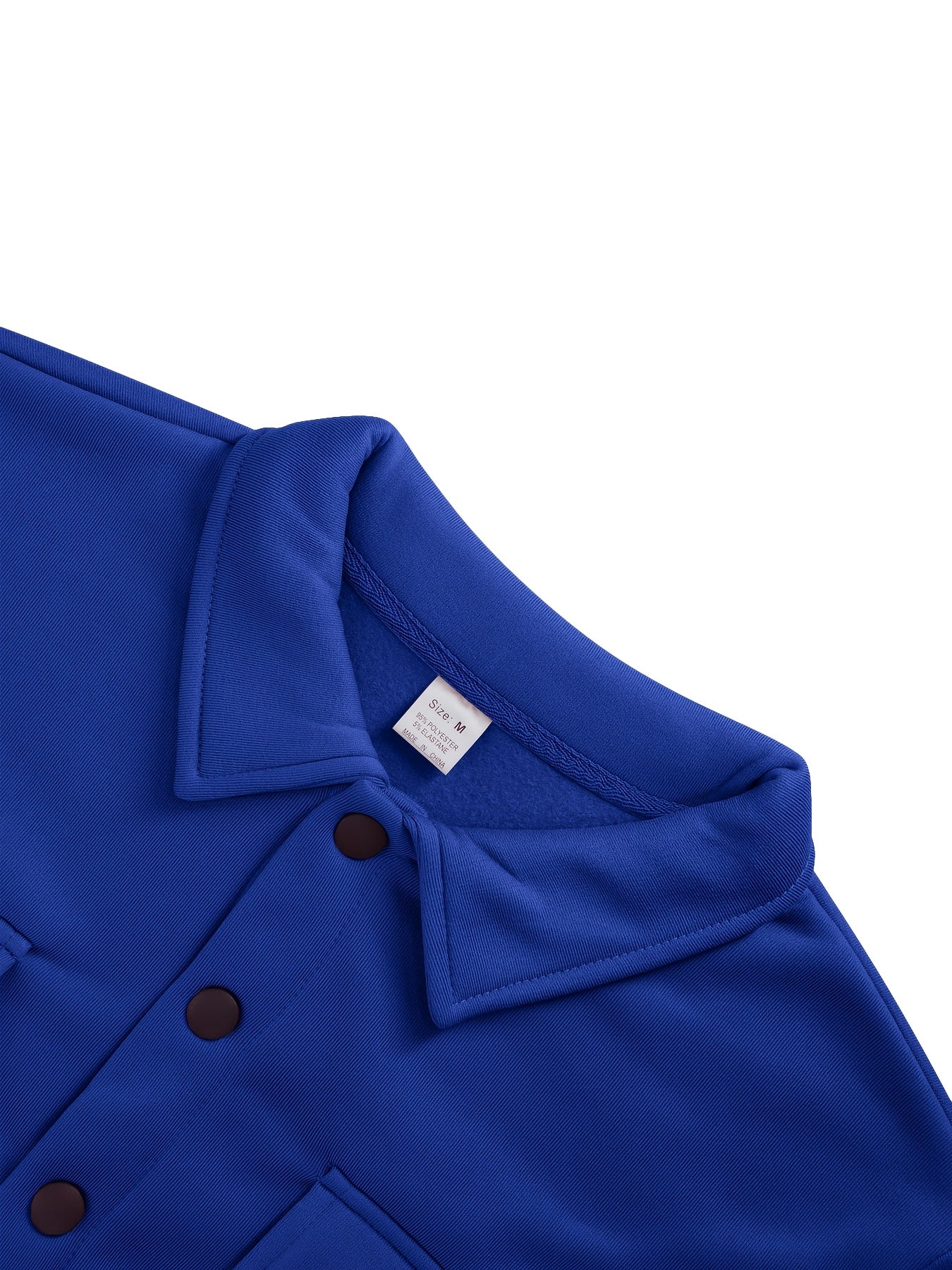 Men's Solid Color Lined Workwear Shirt Jacket with Snap Buttons