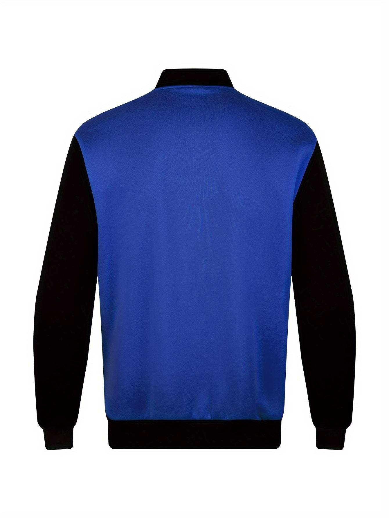 Men's Letter Print Contrast Color Baseball Jacket