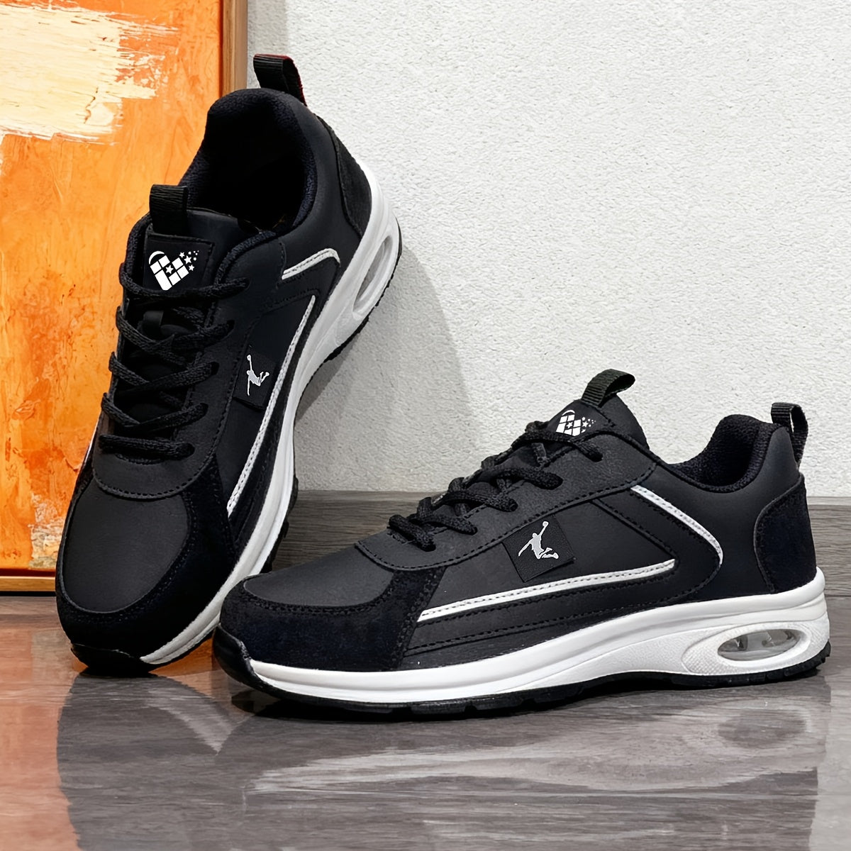 ZERJER Men'S Casual Sports Shoes | Comfortable Low-Top Lace-up Sneakers with Thick Rubber Sole, Faux & Fabric Upper, Breathable for Daily & Casual Wear, Suitable for Hiking & Outdoor Activities, Sizes 39-48