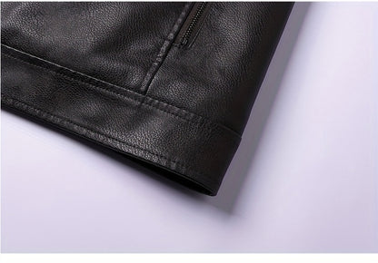 Siji Dou OBM Men's Coat, New Autumn/Winter Fleece-Lined Jacket with Faux Fur Collar, Trendy Casual Jacket for Men