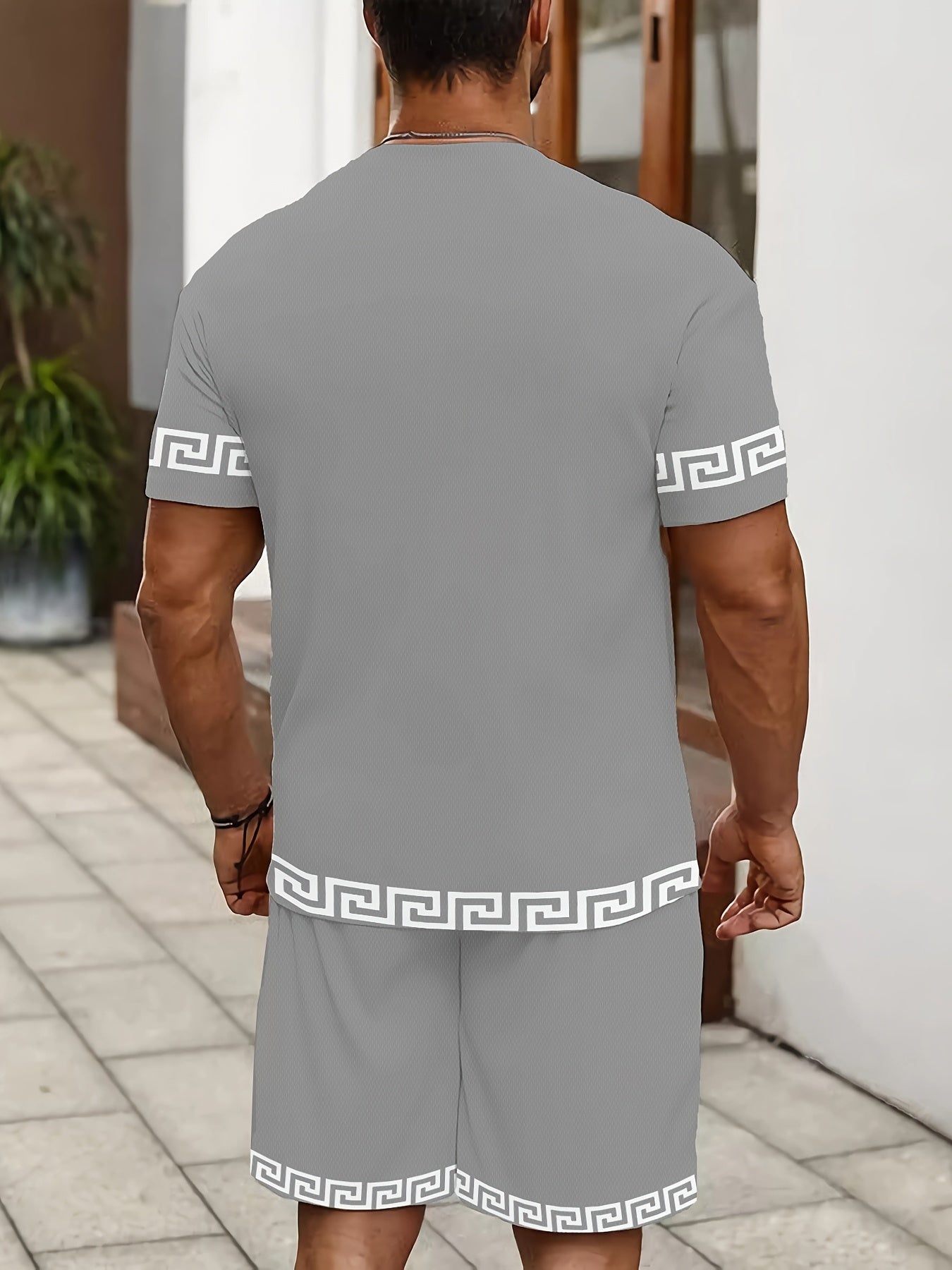 Men's Casual Sportswear Set - Breathable T-Shirt & Shorts