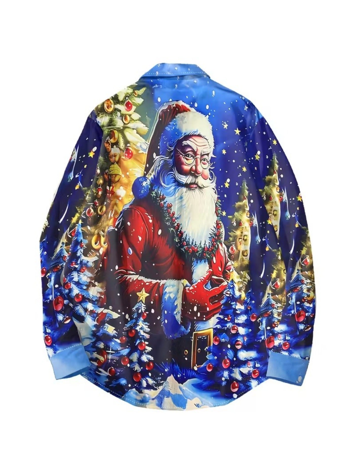 In 2025, Halloween, Thanksgiving, Christmas, New Year, Parties, New Men'S Shirts, Long-Sleeve Christmas Print Cardigans, Casual Collared Tops, Christmas Clothes For Men