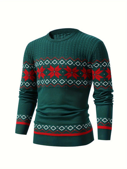Men'S Jacquard Casual Knitted Warm Top