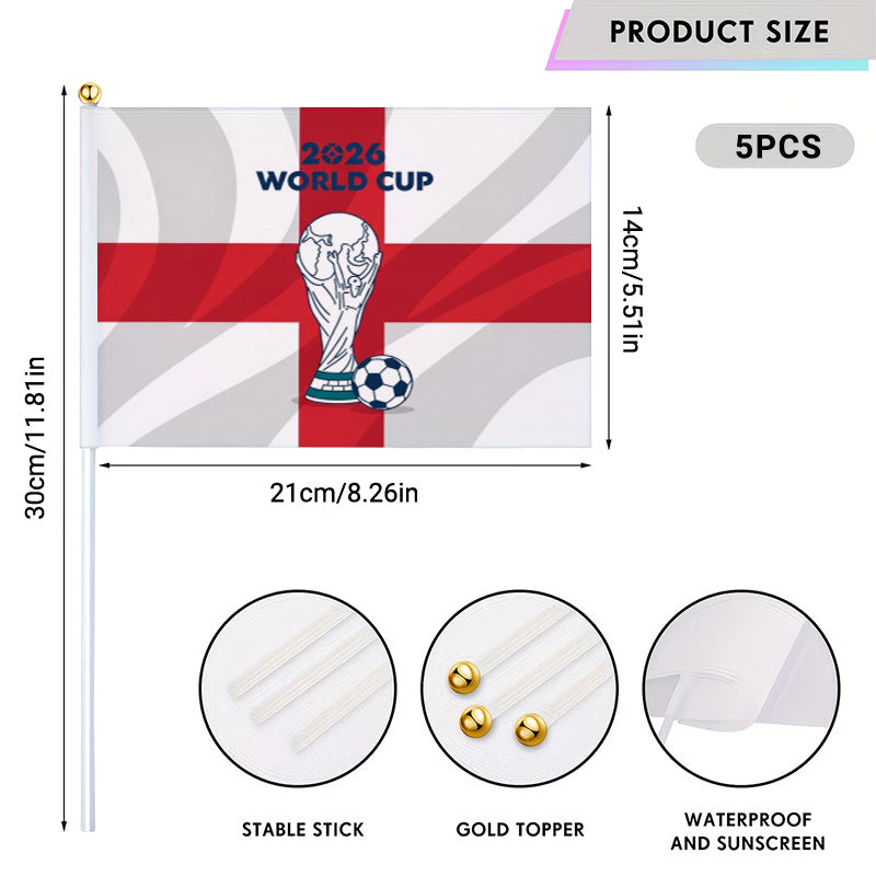 2026 World Cup Fan Banner with Golden Cup and England Flag