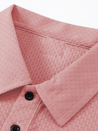 FS1128 Style Men'S Jacquard Polo Shirt with Unique Print Patterns, Casual Short Sleeves, Summer Fashion, Breathable Embossed Top, a Perfect Gift - ayq