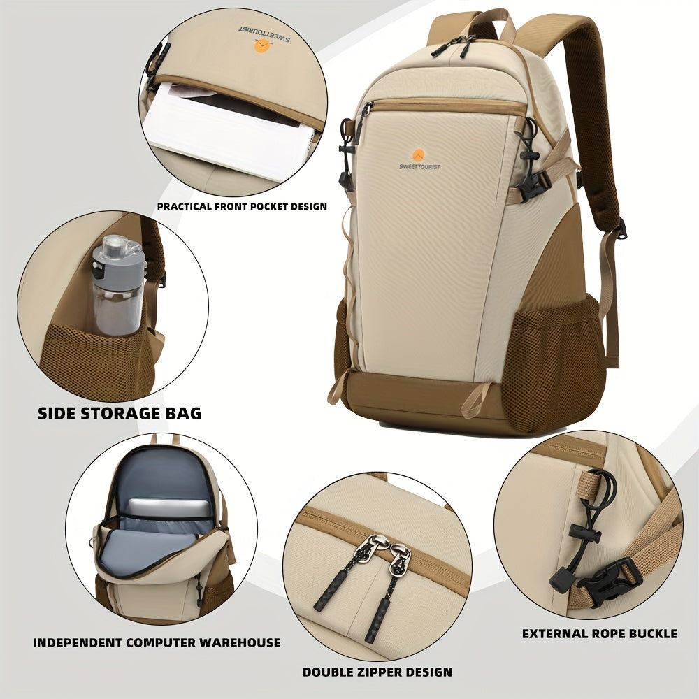 SWEET TOURIST Men'S Lightweight Hiking Backpack - Durable Oxford Fabric, Large Capacity, Adjustable Straps, Multiple Compartments for Outdoor Travel, Sports  Casual Use, Hiking Gear, Sturdy Construction