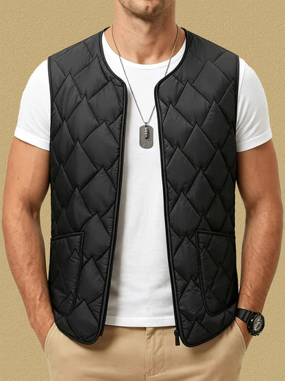 Men's Thermal Sleeveless Vest Jacket - Warm Casual Layering