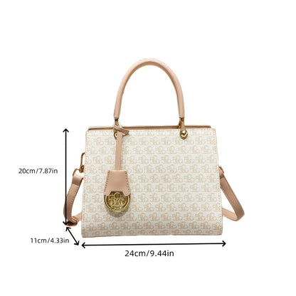 Women's Vintage Animal Print Blue & White PU Messenger Bag
