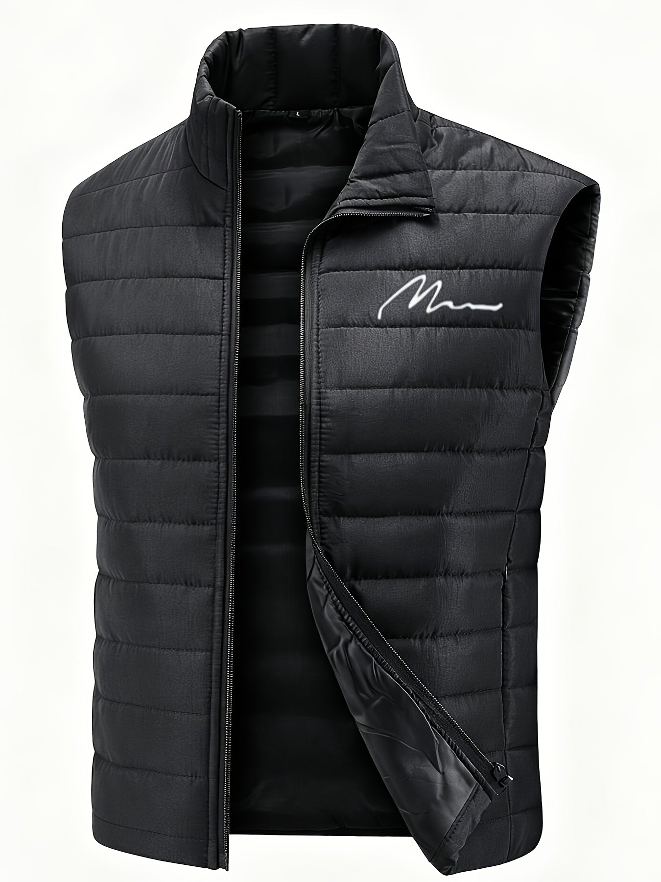 Men's Sleeveless Casual Polyester Vest - Lightweight & Warm