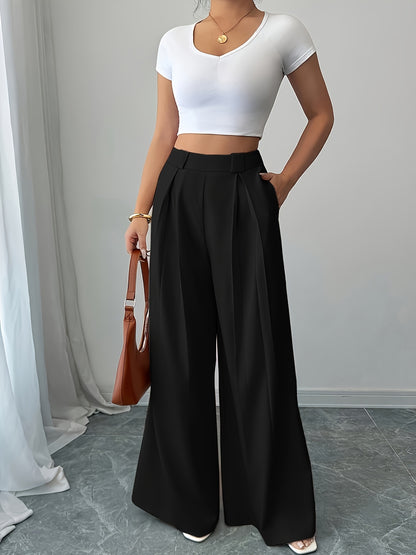 High-Waisted Wide Leg Culotte Pants for Elegant Daily Wear