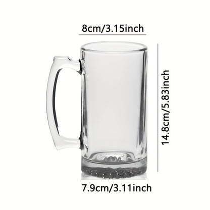 Extra Large Glass Beer Mug with Football Design and Handle