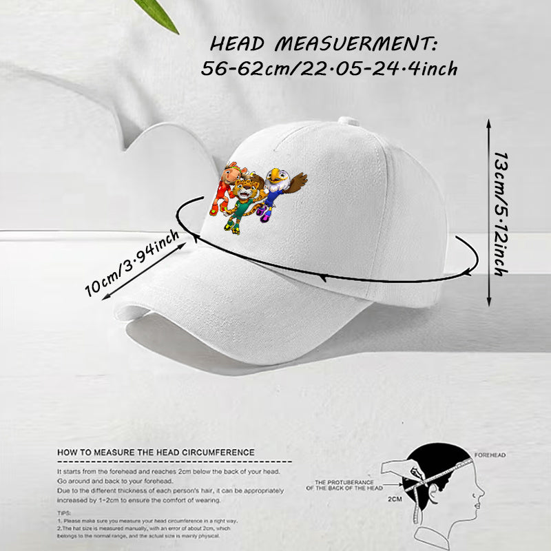 FIFA USA-Mexico Canada World Cup Mascot Baseball Cap, Lightweight Snap