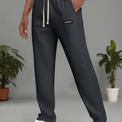 Men'S Lightweight Elastic Waist Sports Casual Long Pants, Comfortable And Breathable, Stylish Men'S Casual Athletic Trousers - ayq