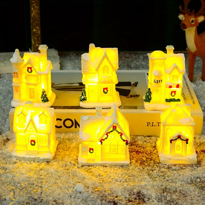 A Festive Resin Home Decoration - Glowing Mini Ornaments for Christmas And New Year, Perfect Holiday Gifts, Christmas Decor, Suitable for Room Decoration.