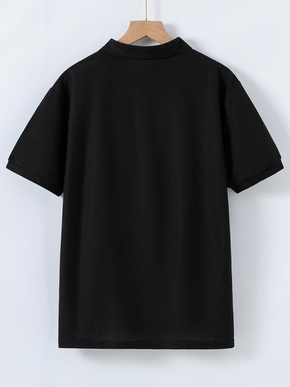 Teen Boys' Summer Casual Polo Shirt with Letter K Print