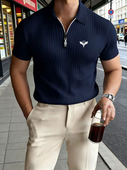 Men's Summer Outdoor Slim Fit Polo Shirt with Lapel Collar