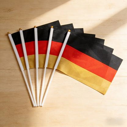 8 or 16-Pack Double-Sided German Flags on 30cm Poles for Events