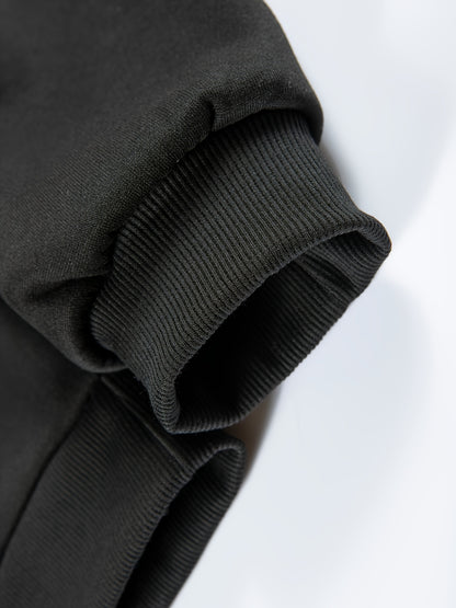 3pcs Vest Casual Set for Men Men's Casual Cartoon Drawstring Pocket Hoodie and Sports Drawstring Trousers Matching Set