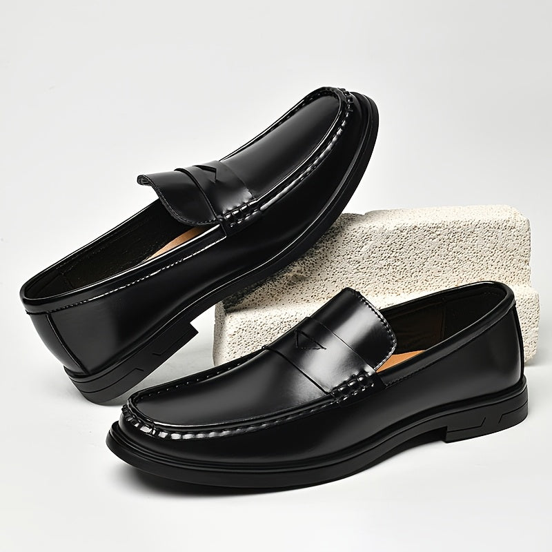 Men's Genuine Leather Loafers Slip-On Vintage Style Casual Shoes