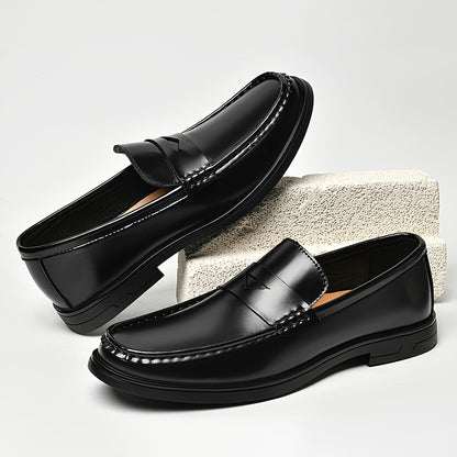 Men's Genuine Leather Loafers Slip-On Vintage Style Casual Shoes