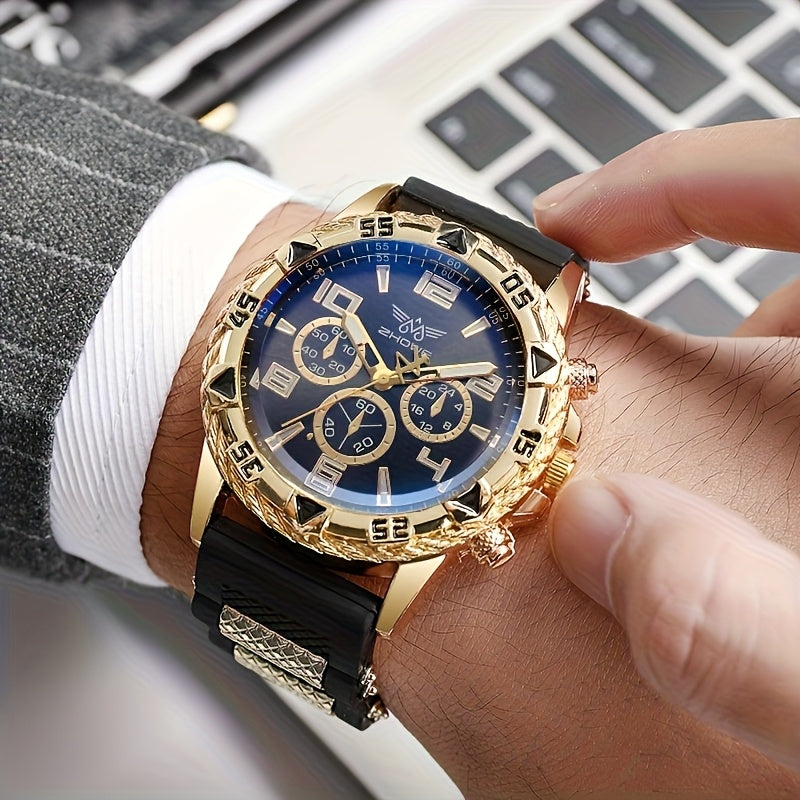 4pcs Men's Minimalist Wallet & Watch & Bracelet Gift Box - Elegant Wristwatch and Matching Suitable for Christmas, Birthday, for His Gift - Style, Present for Men