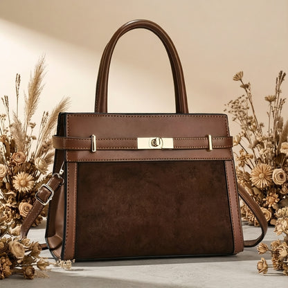 Spacious Faux Suede Tote Bag for Moms - Vintage Style 2025