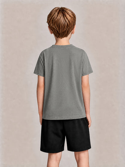 Boys' Cotton T-Shirt & Shorts Set Casual Athletic Style