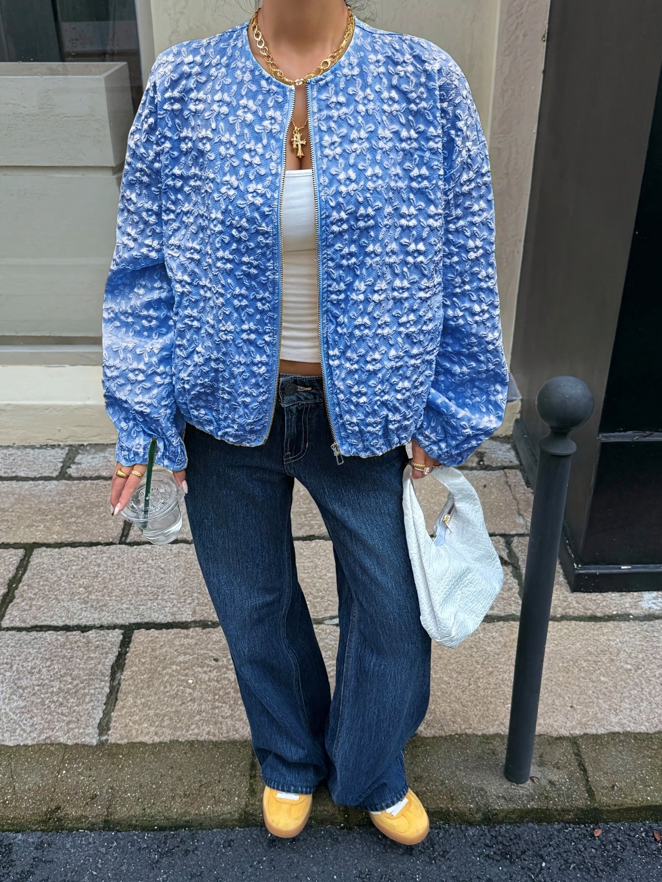 Solid Color Zip-Up Casual Jacket