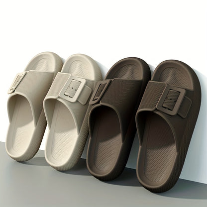 Men's Casual EVA Slippers with Adjustable Buckle and Non-Slip Sole