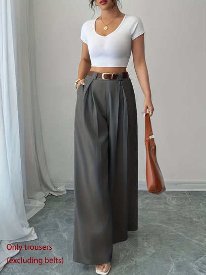 High-Waisted Wide Leg Culotte Pants for Elegant Daily Wear
