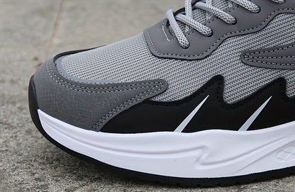 Men's breathable mesh sports shoes, lightweight flat heeled board shoes, Men's versatile casual shoes, soft soled comfortable and fashionable running travel shoes