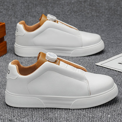 Men's Casual Skate Shoes with Durable PU Upper & PVC Sole