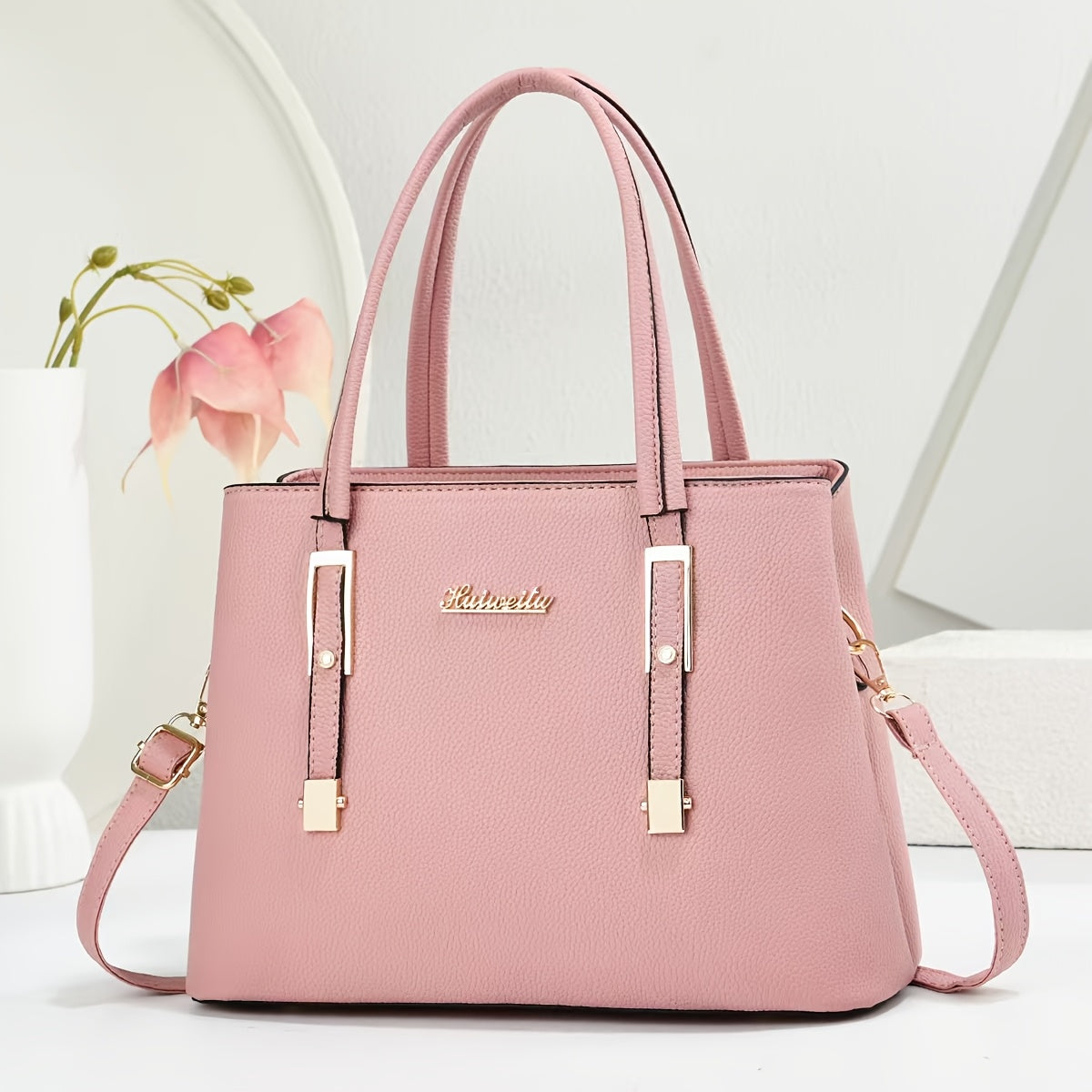 Elegant Women's PU Tote Bag with Removable Strap