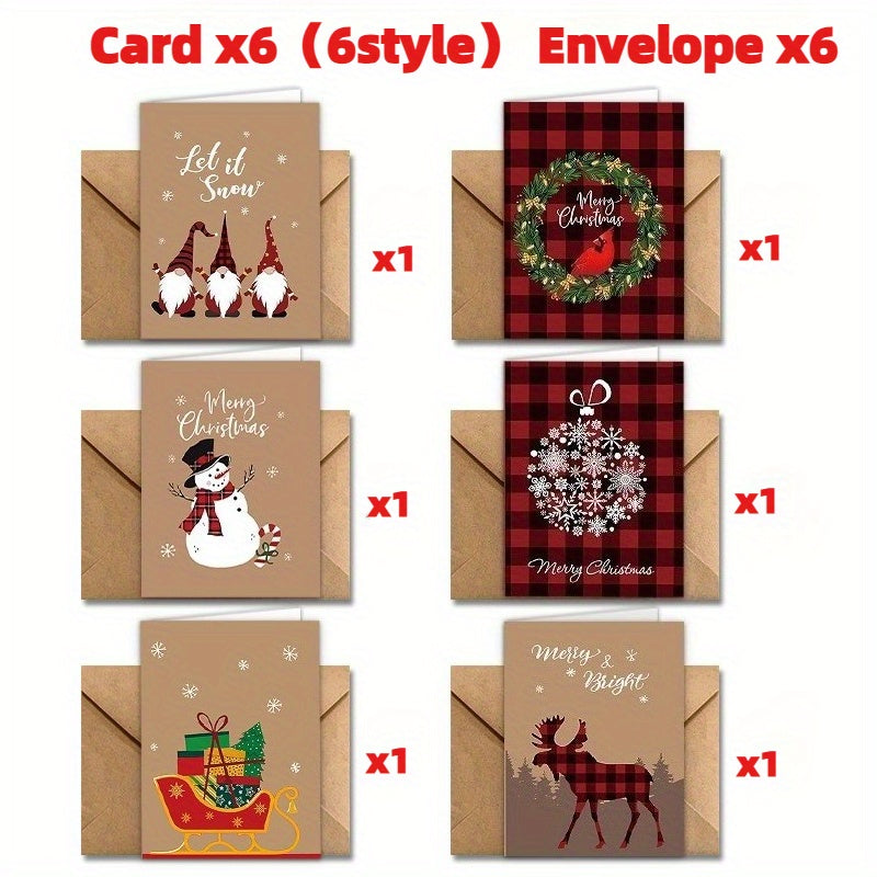 12pcs Christmas Cards with Envelopes - Festive Holiday Greeting Card Set - Blank Inside for Personal Messages - Perfect for Family, Friends, Secret Santa & New Year Celebrations, Christmas Cards For Family