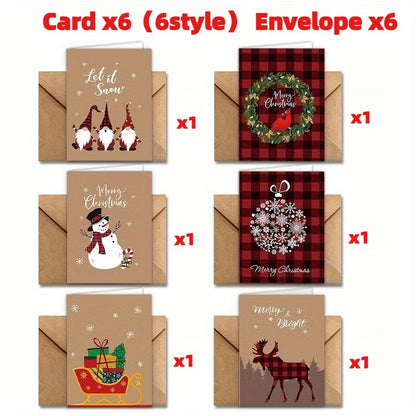 12pcs Christmas Cards with Envelopes - Festive Holiday Greeting Card Set - Blank Inside for Personal Messages - Perfect for Family, Friends, Secret Santa & New Year Celebrations, Christmas Cards For Family