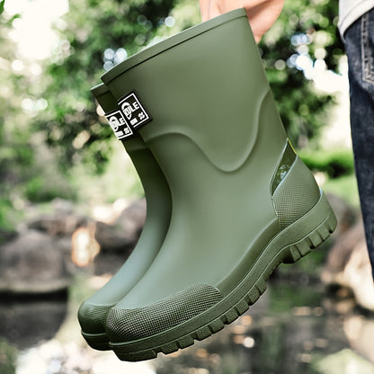 Unisex High-Top Rubber Long Boots for Outdoor Activities