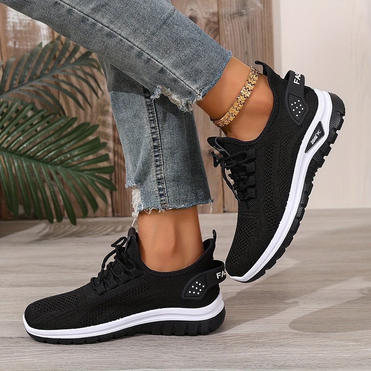 ZOSIVC Cheap Women's Shoes, Slip-on Sneakers for Women, White and Black Comfortable Summer Casual Beach, Vacation, Camping & Casual Attire Shoes | Mesh Upper Ladies' Sneakers - Gifts